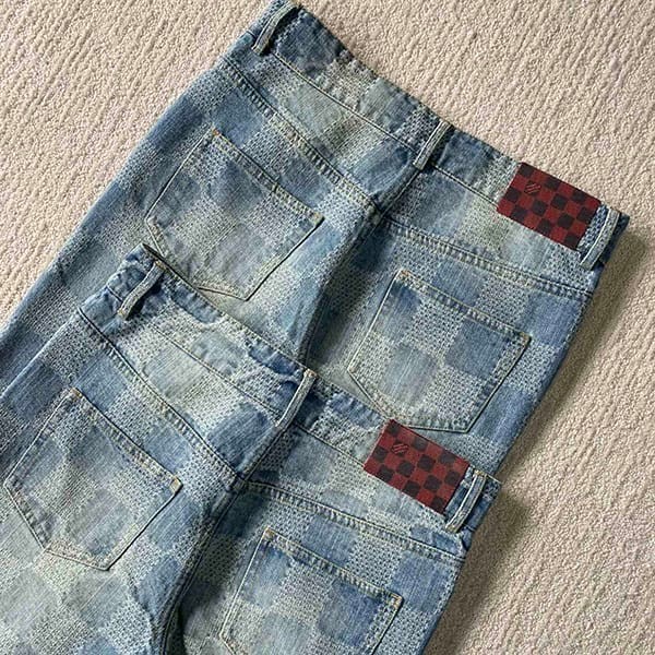 超希少！ルイヴィトン パロディ ダミエデニムシックジャケット パンツ 上下 セット 1AFHU4